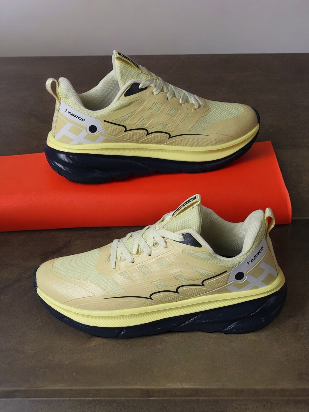 

ABROS Men Mesh Running Shoes, Yellow