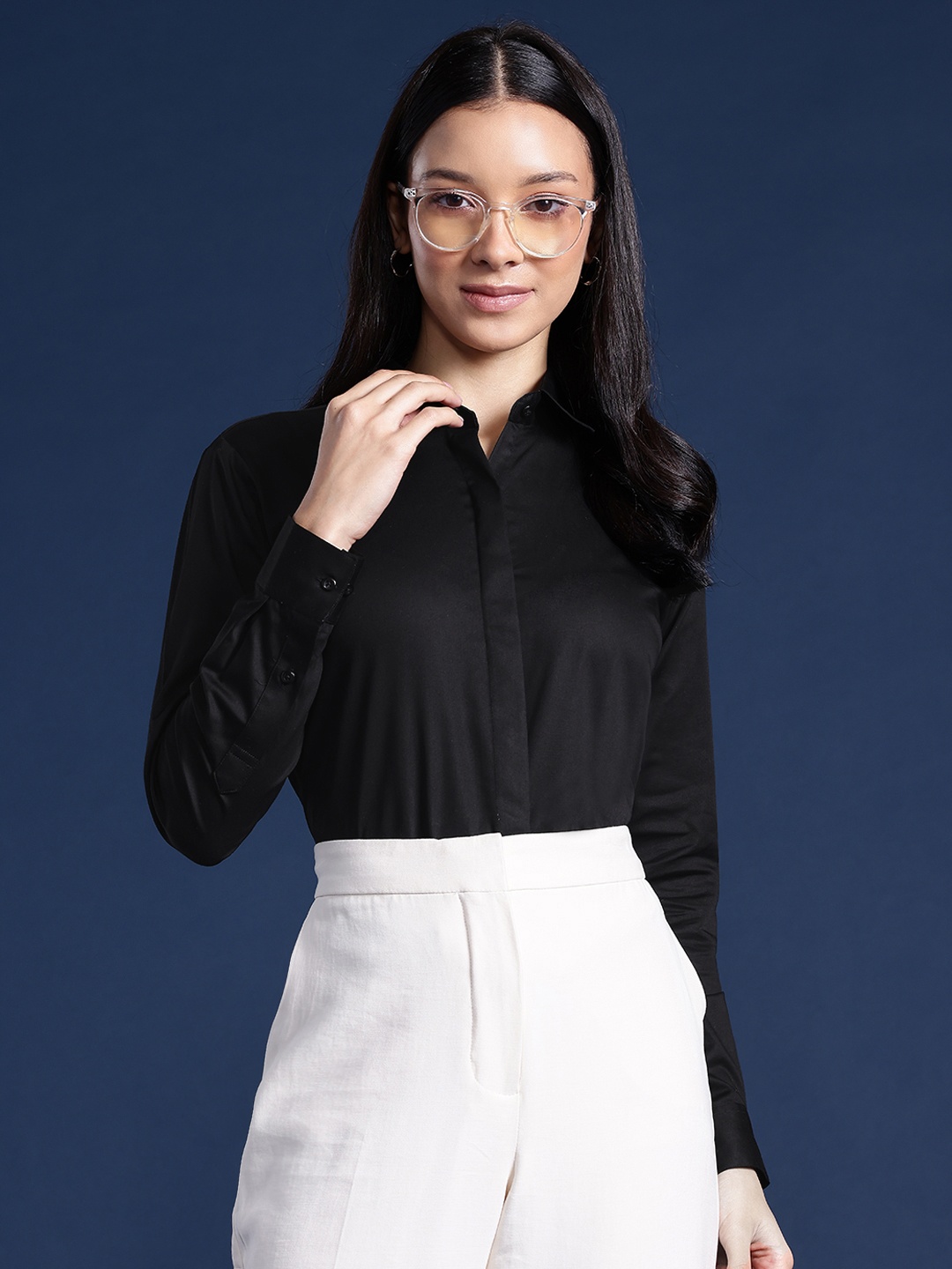 

Hancock Wrinkle Free Stretchable Formal Shirt, Black
