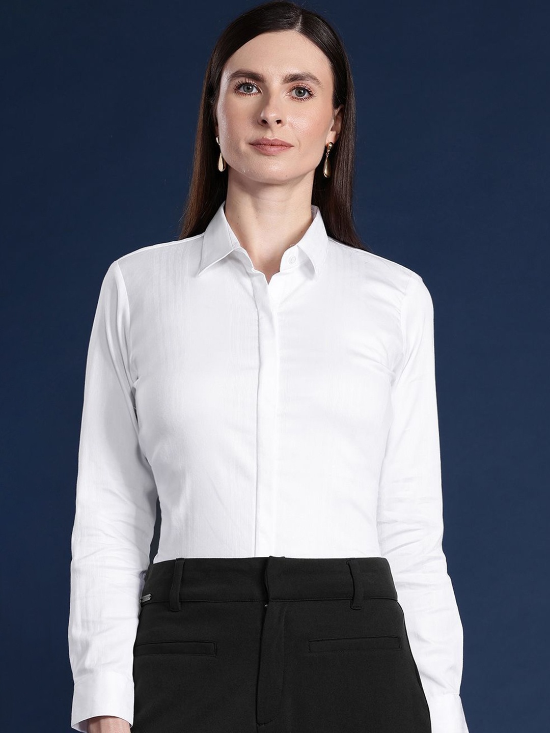 

Hancock Wrinkle Free Stretchable Formal Shirt, White