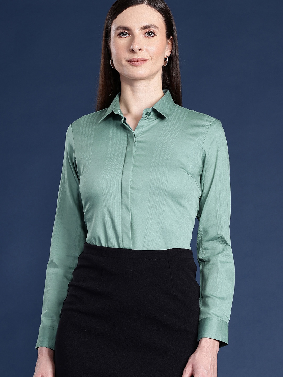 

Hancock Wrinkle Free Stretchable Formal Shirt, Green