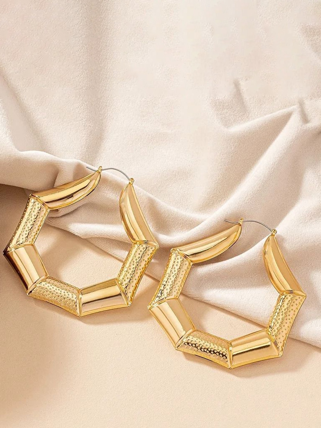 

VIEN Gold-Plated Stainless Steel Geometric Shaped Hoop Earrings