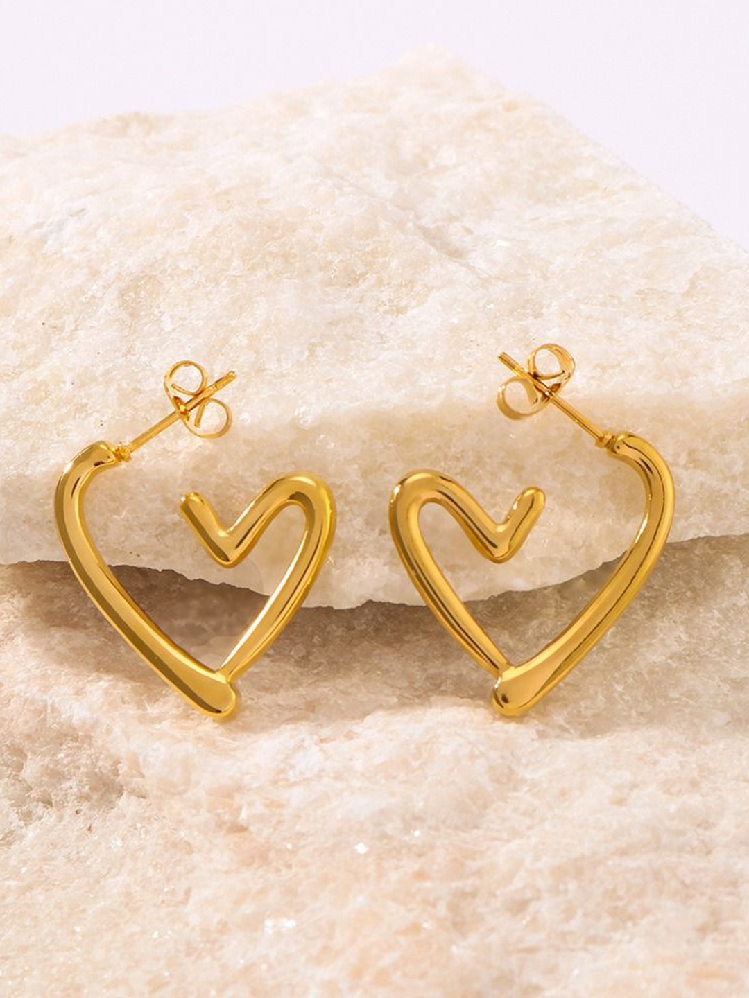 

VIEN Gold-Plated Stainless Steel Geometric Shaped Studs Earrings