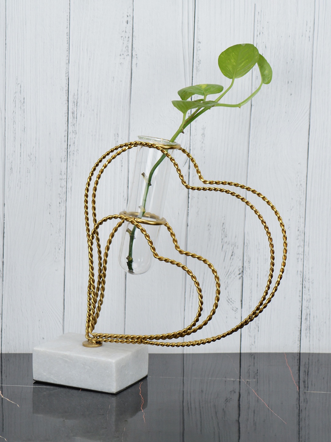 

Maison Modern Gold Toned Heart Shaped Metal Vase