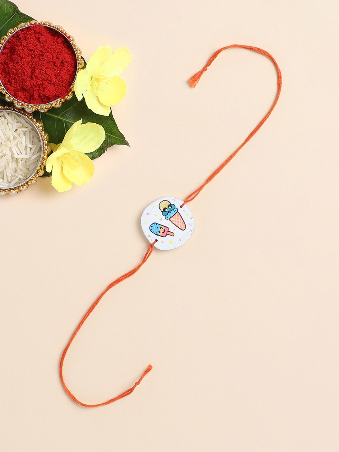

The Magic Wand Ice Cream Printed Thread Rakhi, Orange