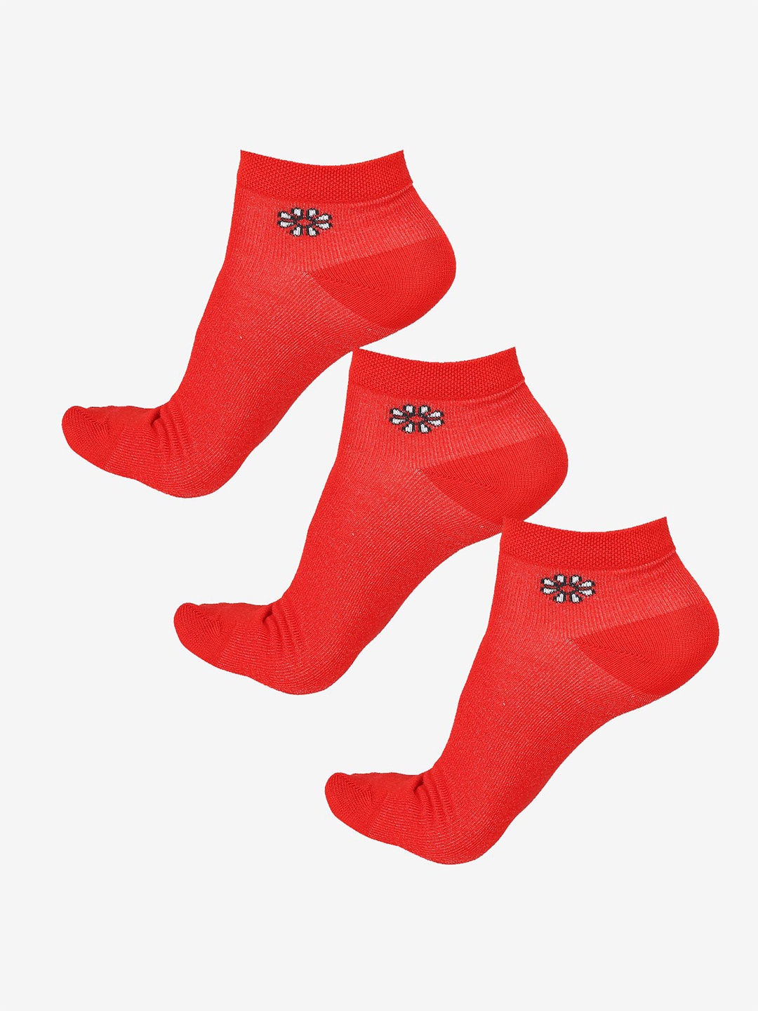 

Bodycare Women Pack Of 3 Cotton Ankle Length Socks, Red