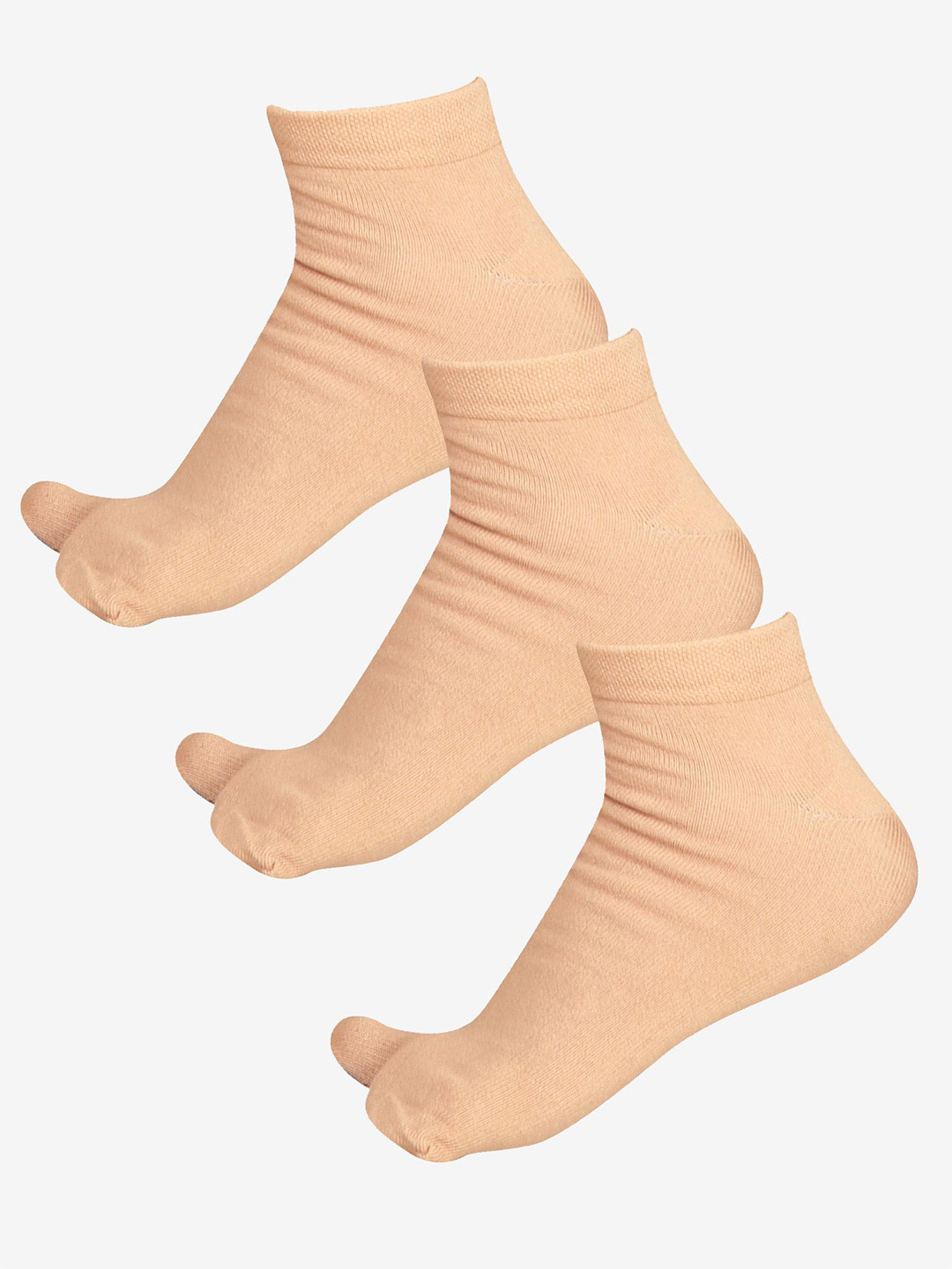 

Bodycare Pack of 3 Ankle-Length Thumb Socks, Beige