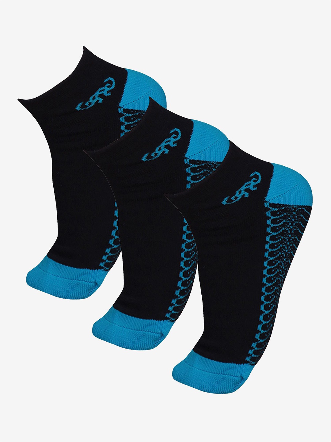 

Bodycare Women Pack Of 3 Patterned Ankle-length socks, Blue
