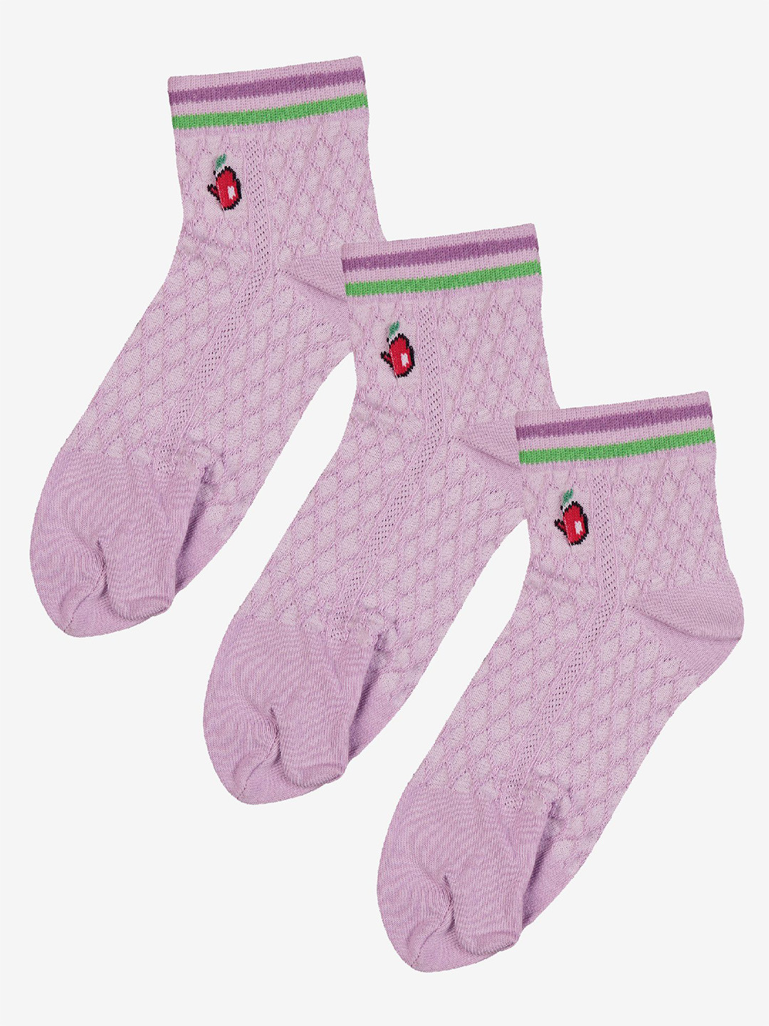 

Bodycare Women Pack Of 3 Cotton Ankle-Length Socks, Purple