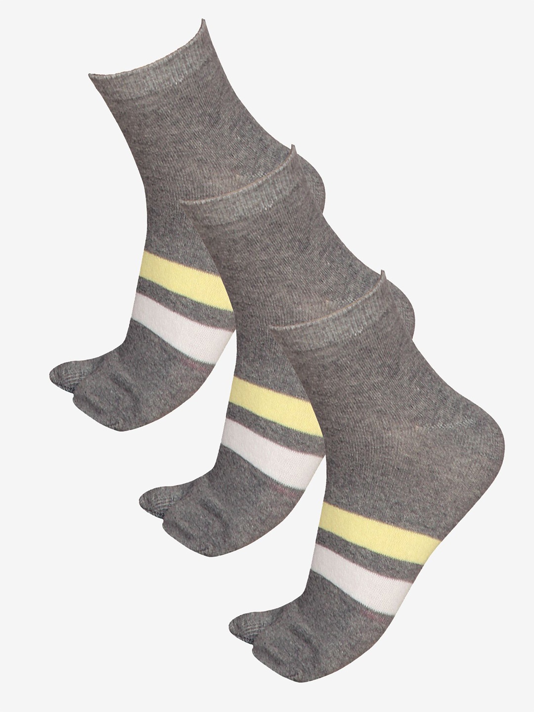 

Bodycare Women Pack Of 3 Cotton Ankle-Length Socks, Grey