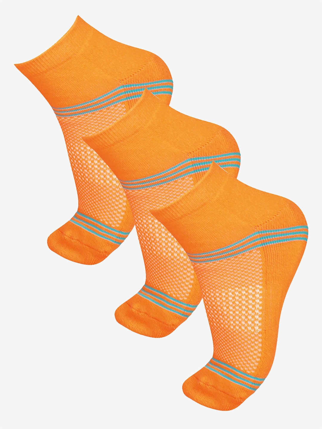 

Bodycare Women Pack Of 3 Patterned Cotton Ankle Length Socks, Orange