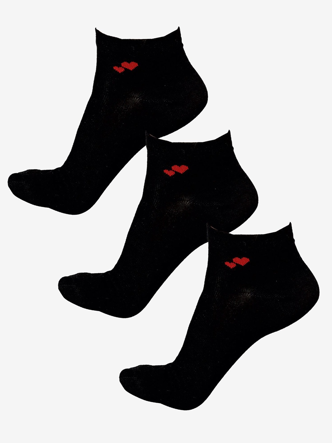 

Bodycare Women Pack Of 3 Pure Cotton Ankle-Length Socks, Black