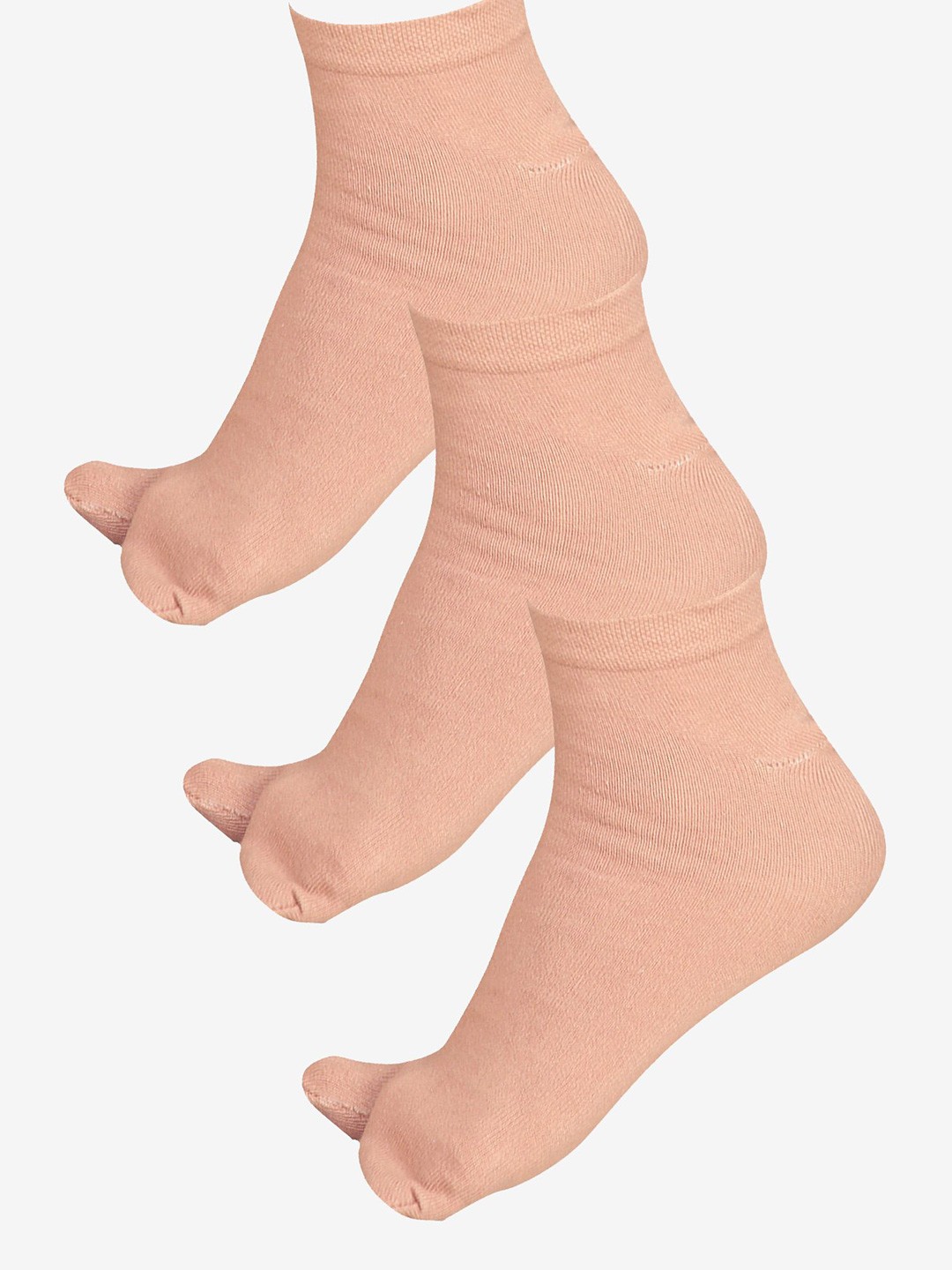 

Bodycare Women Pack Of 3 Cotton Ankle-Length Socks, Beige