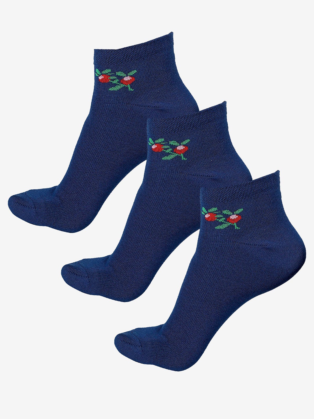 

Bodycare Women Pack Of 3 Ankle- Length Socks, Navy blue