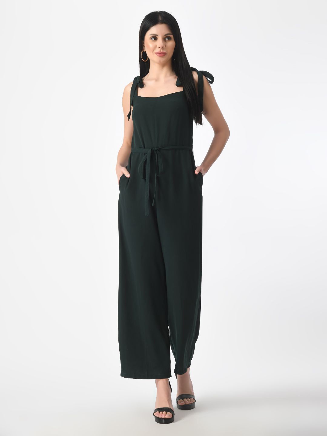 

Tushita Shoulder Straps Basic Jumpsuit, Green
