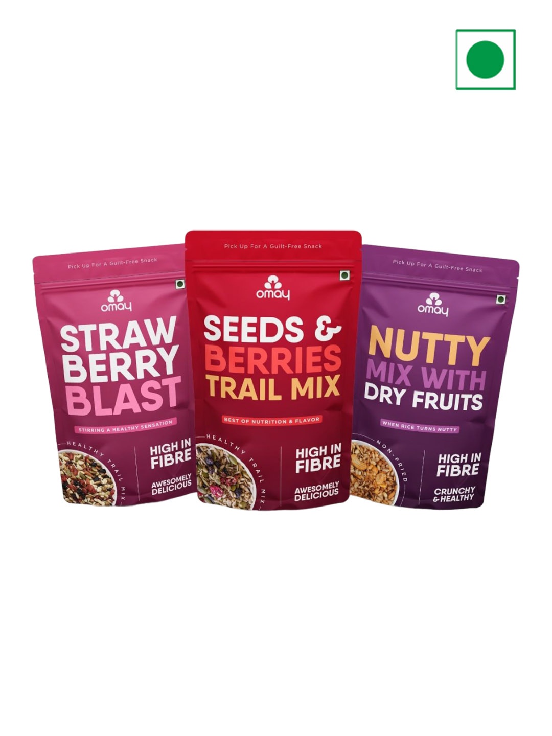 

Omay Foods 3Pcs Nuts Seeds & Dried Fruits, Red