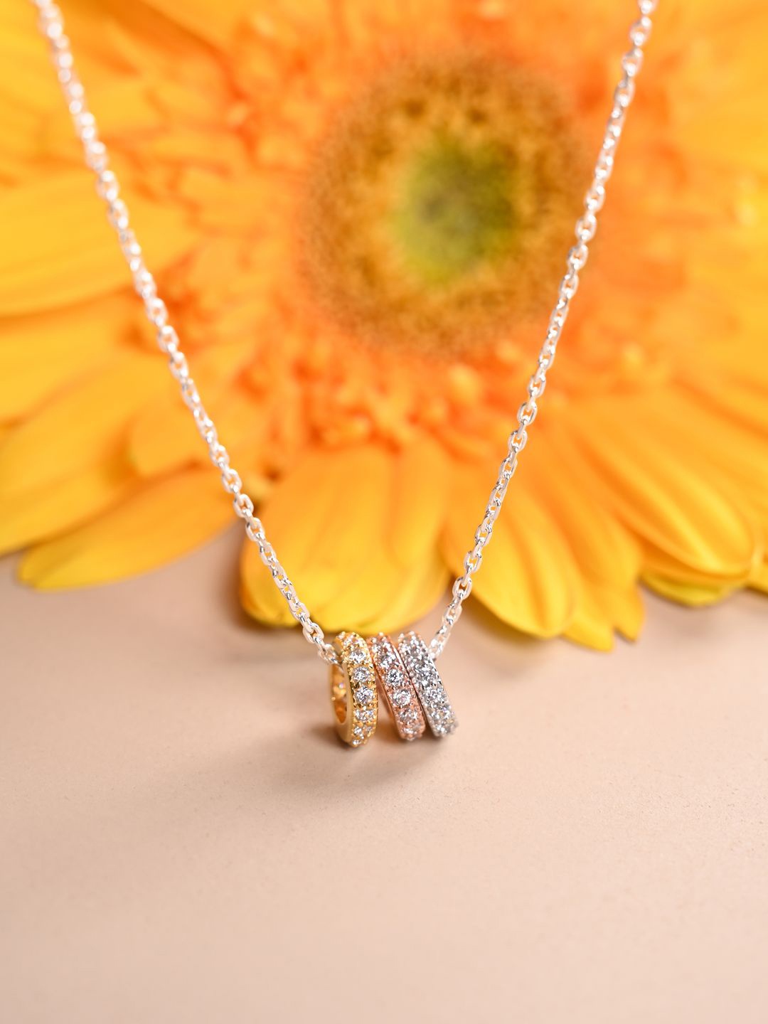 

Clara Rhodium-Plated Contemporary Pendants with Chains, Silver
