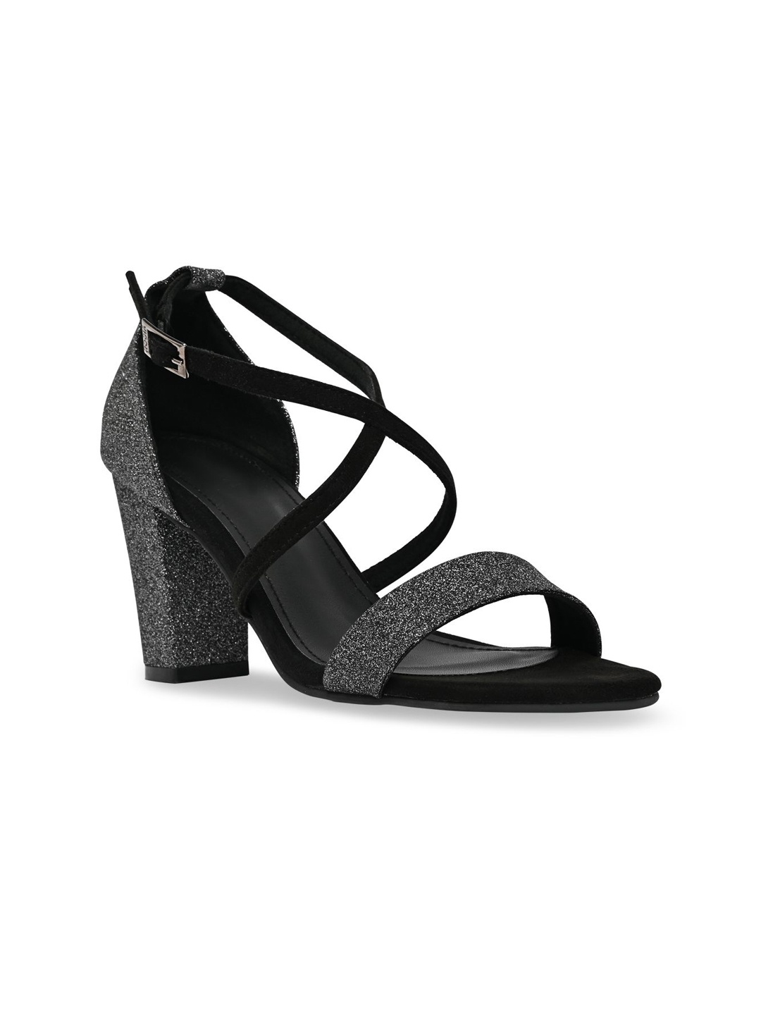 

Rocia Party Block Sandals with Tassels, Black