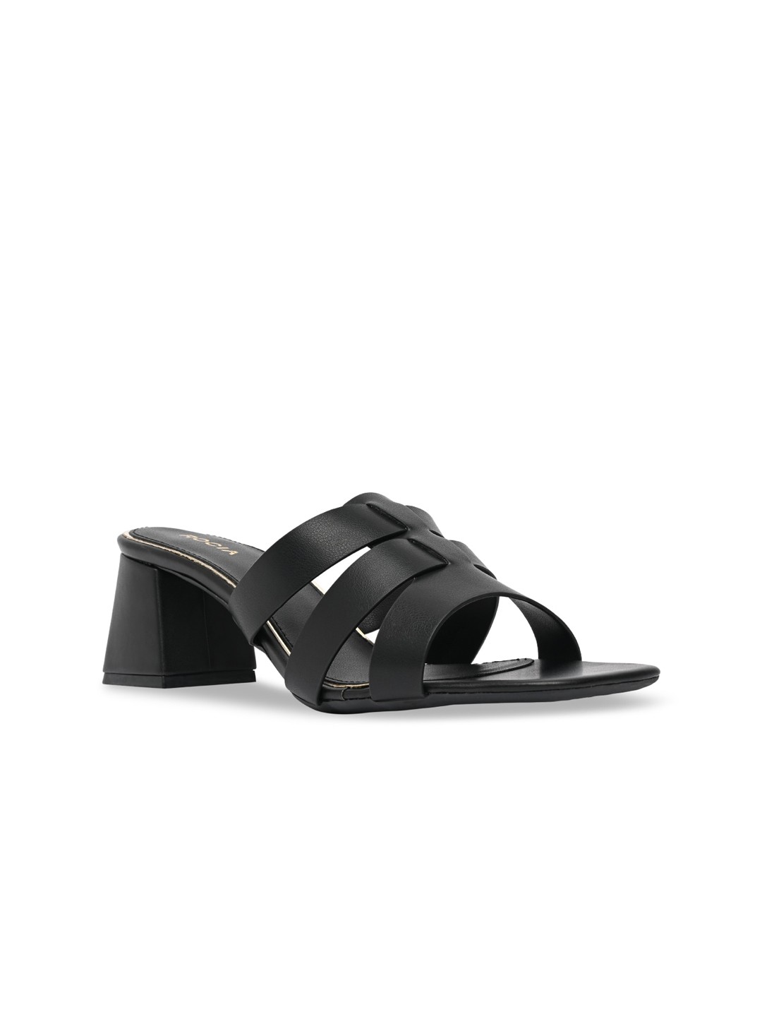 

Rocia Open Toe Block Heels, Black