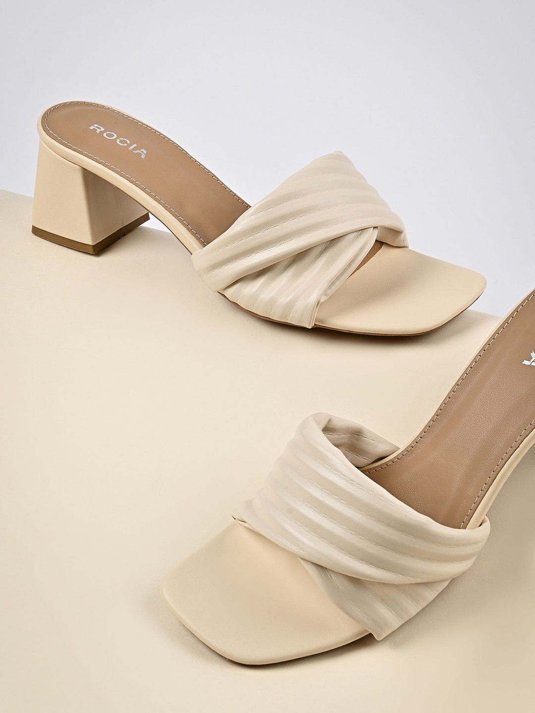 

Rocia Block Mules, Cream