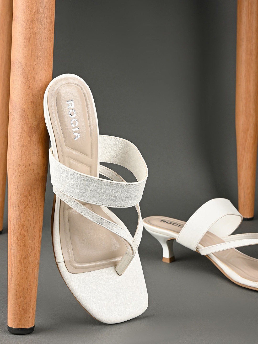 

Rocia Square Toe Kitten Heels, White