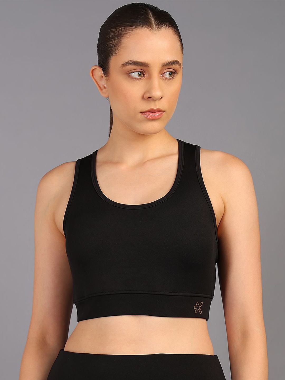 

HRX by Hrithik Roshan Bra Full Coverage Removable Padding Sports Bra, Black