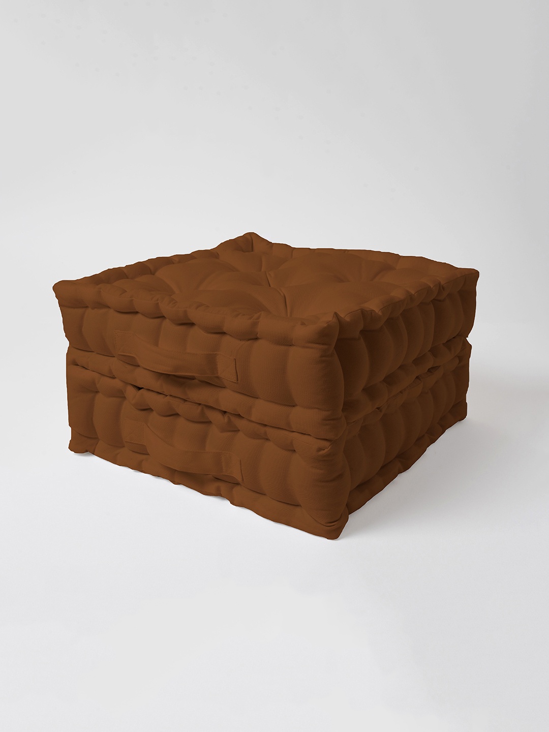 

SKANDA FAB Camel Brown 2 Pieces Pure Cotton Floor Cushions