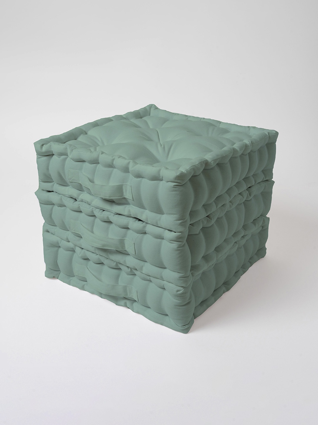 

SKANDA FAB Sea Green 3 Pieces Pure Cotton Floor Cushions