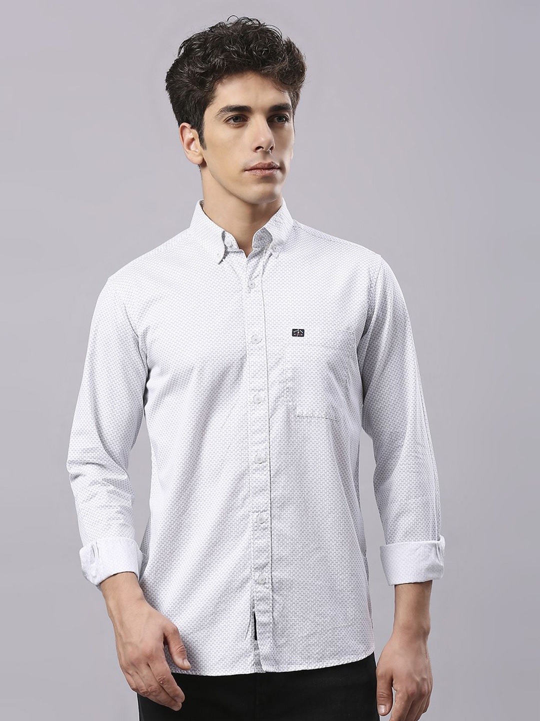 

Klub Fox Men Printed Casual Slim Fit Shirt, White