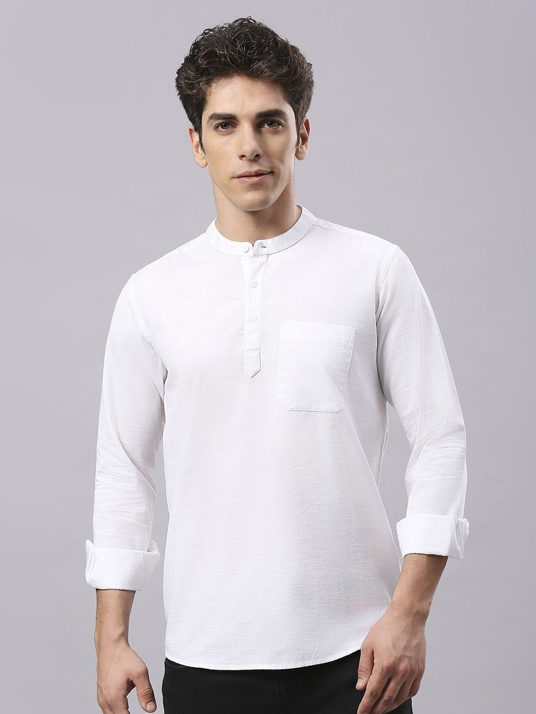 

Klub Fox Men Slim Fit Opaque Casual Shirt, White