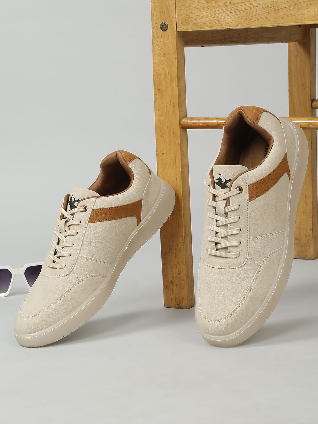 

Cantabil Men Round Toe Comfort Insole Sneakers, Beige