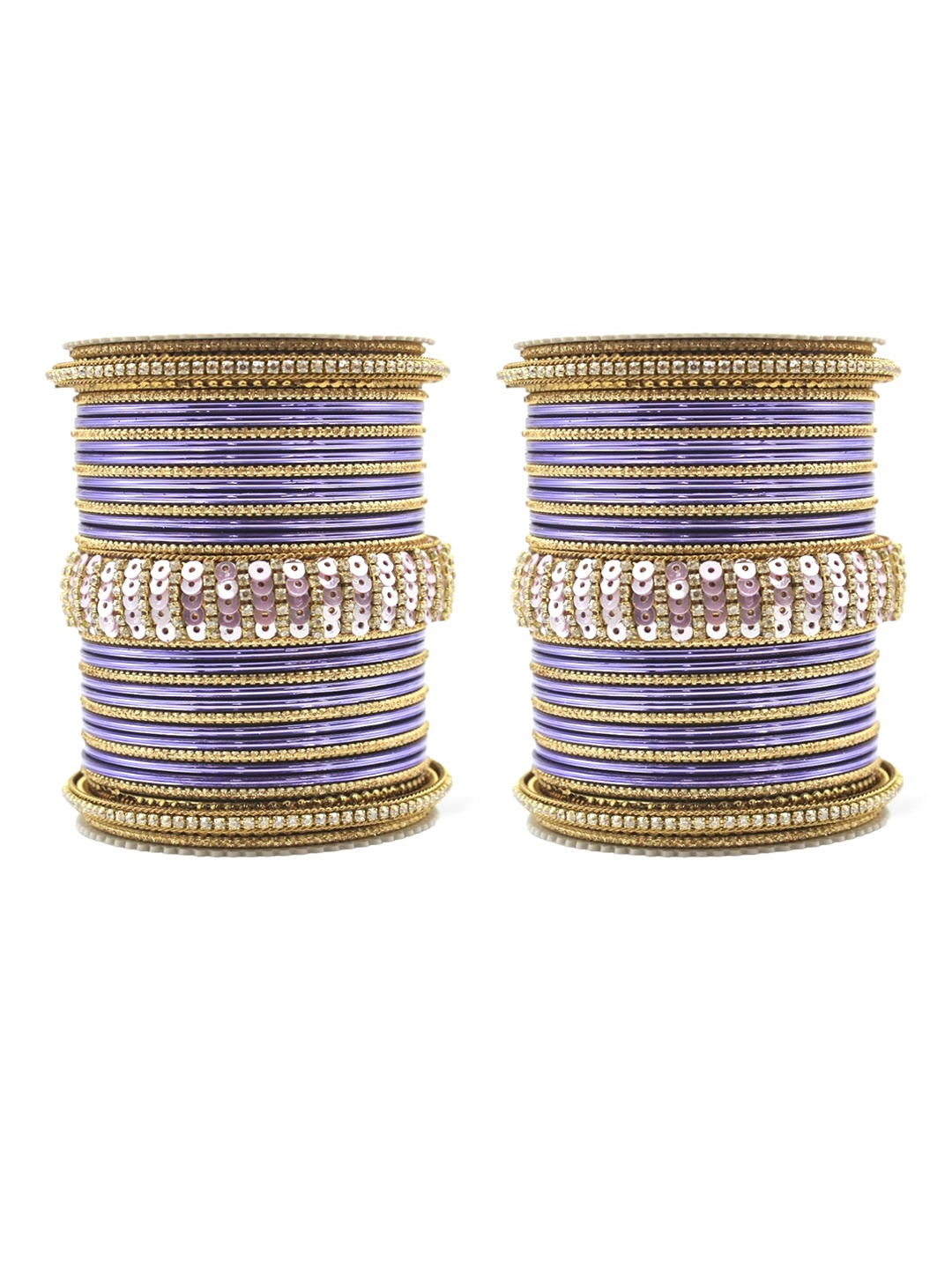 

leshya Set of 70 Brass Plating Stone Studded Bangles, Bronze