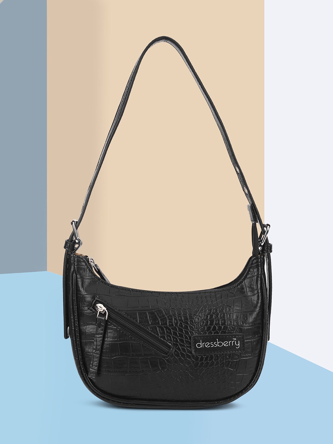 

DressBerry Colourblocked Structured Shoulder Bag, Black