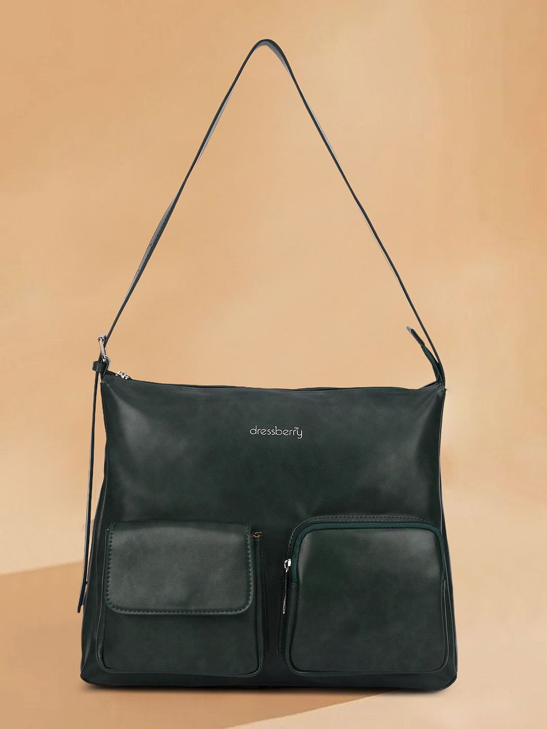 

DressBerry Oversized Structured Shoulder Bag, Green