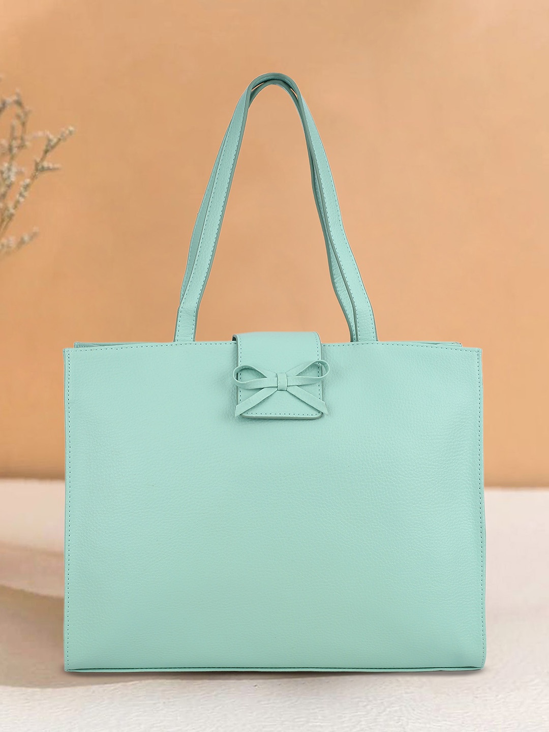 

DressBerry Oversized Shopper Tote Bag with Bow Detail, Green