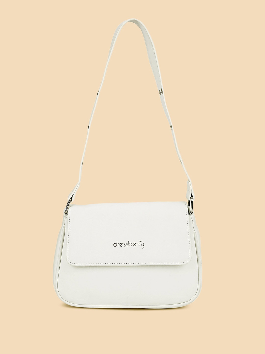 

DressBerry White Structured Sling Bag