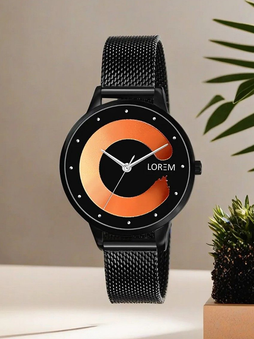 

LOREM Women Dial & Stainless Steel Bracelet Style Straps Analogue Watch LR353-B, Orange