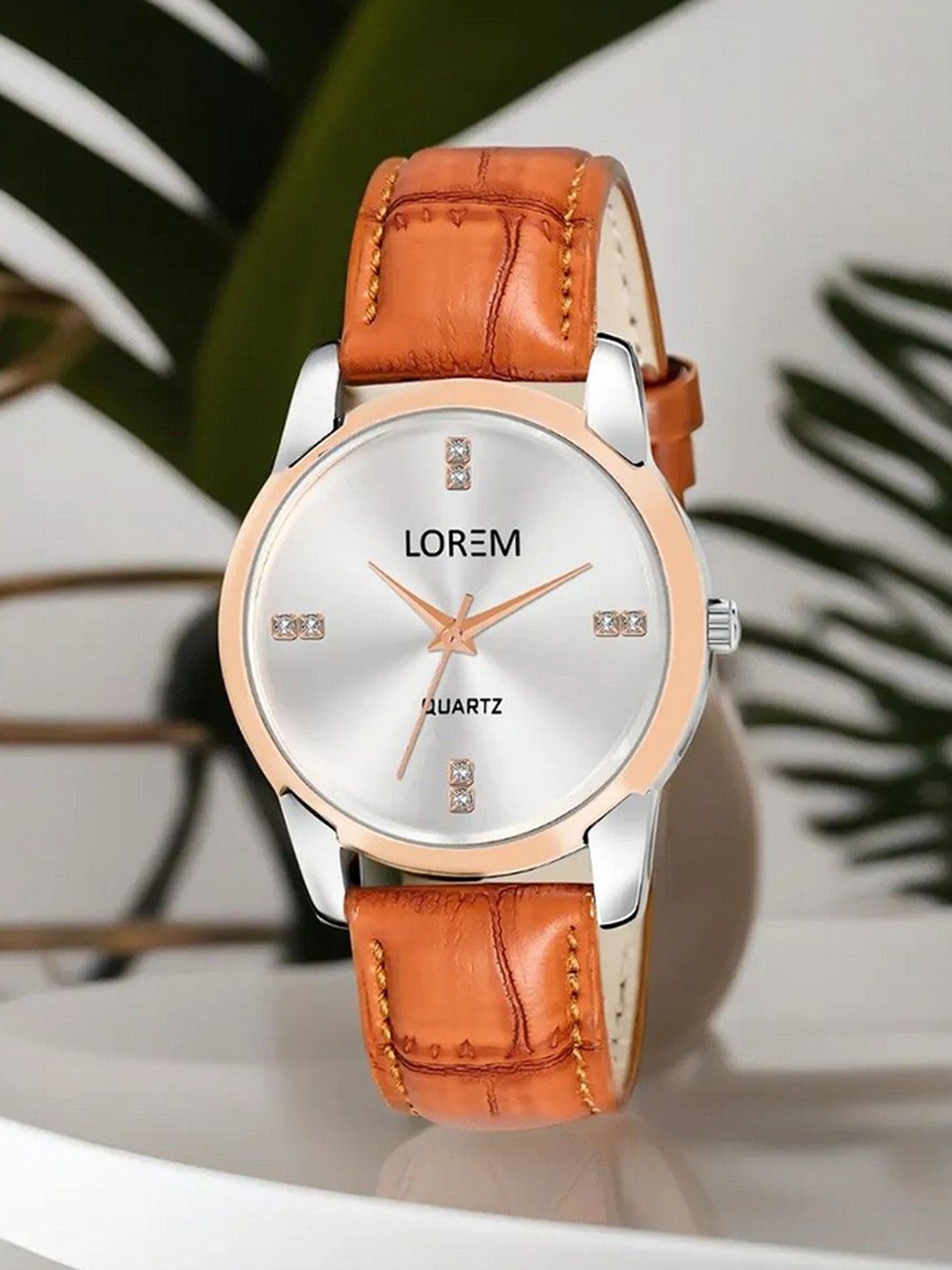 

LOREM Women Dial & Leather Straps Analogue Watch LR344-B, Orange