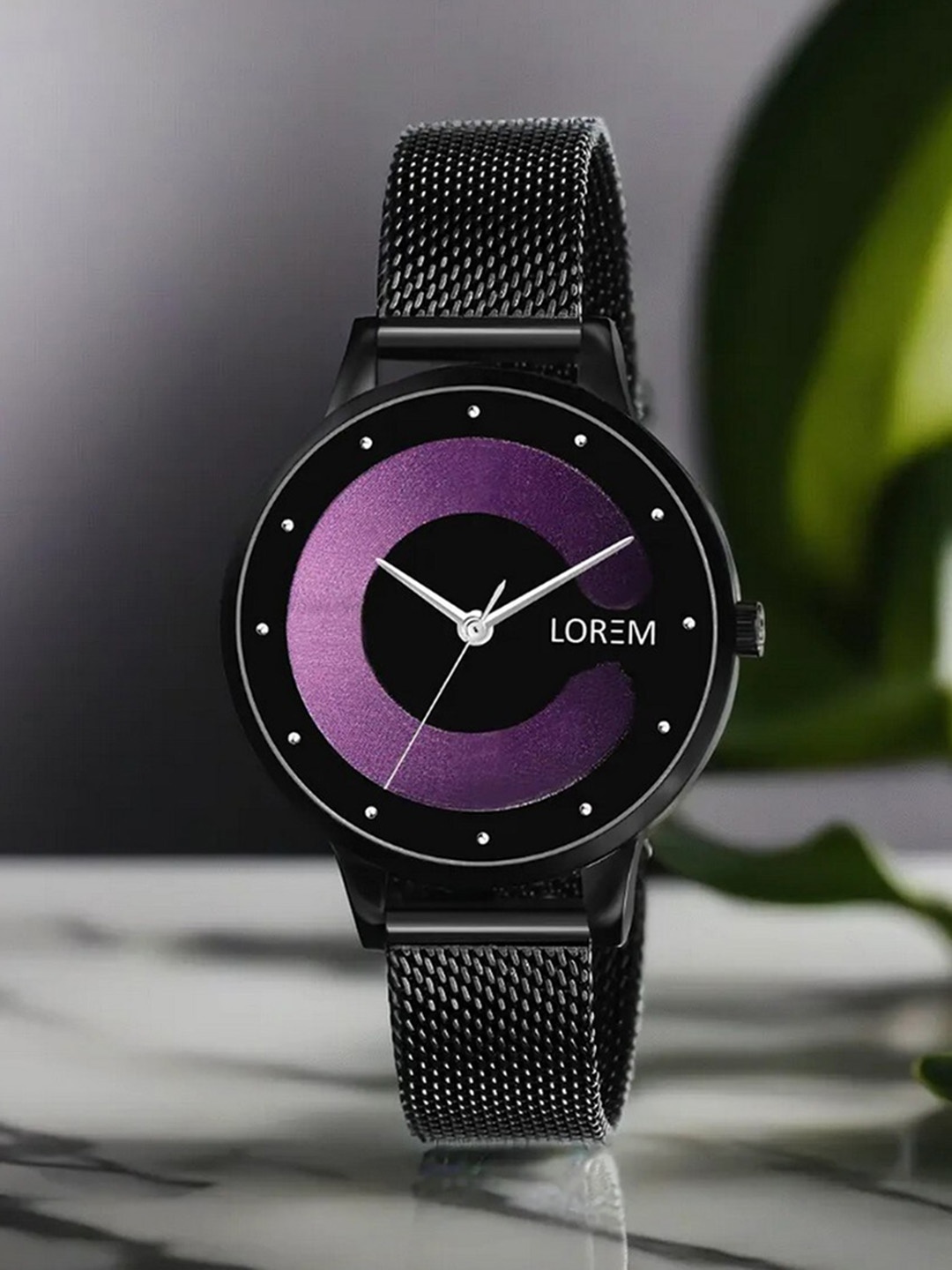 

LOREM Women Dial & Stainless Steel Bracelet Style Straps Analogue Watch LR356-B, Purple