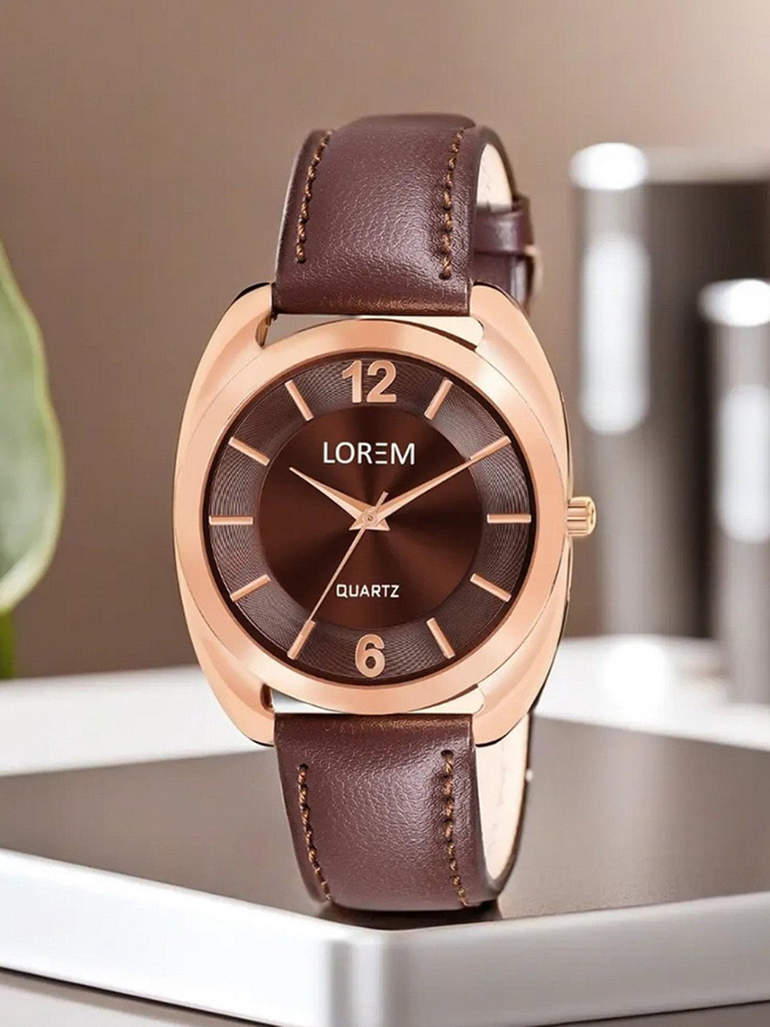 

LOREM Women Dial & Stainless Steel Straps Analogue Watch LR324-B, Brown