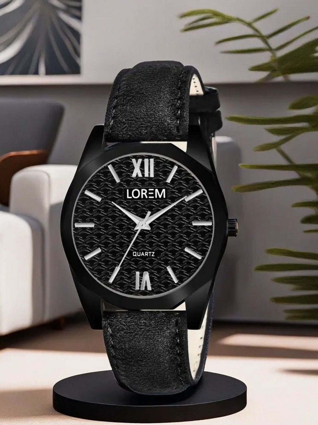 

LOREM Women Dial & Leather Straps Analogue Watch LR329-B, Black