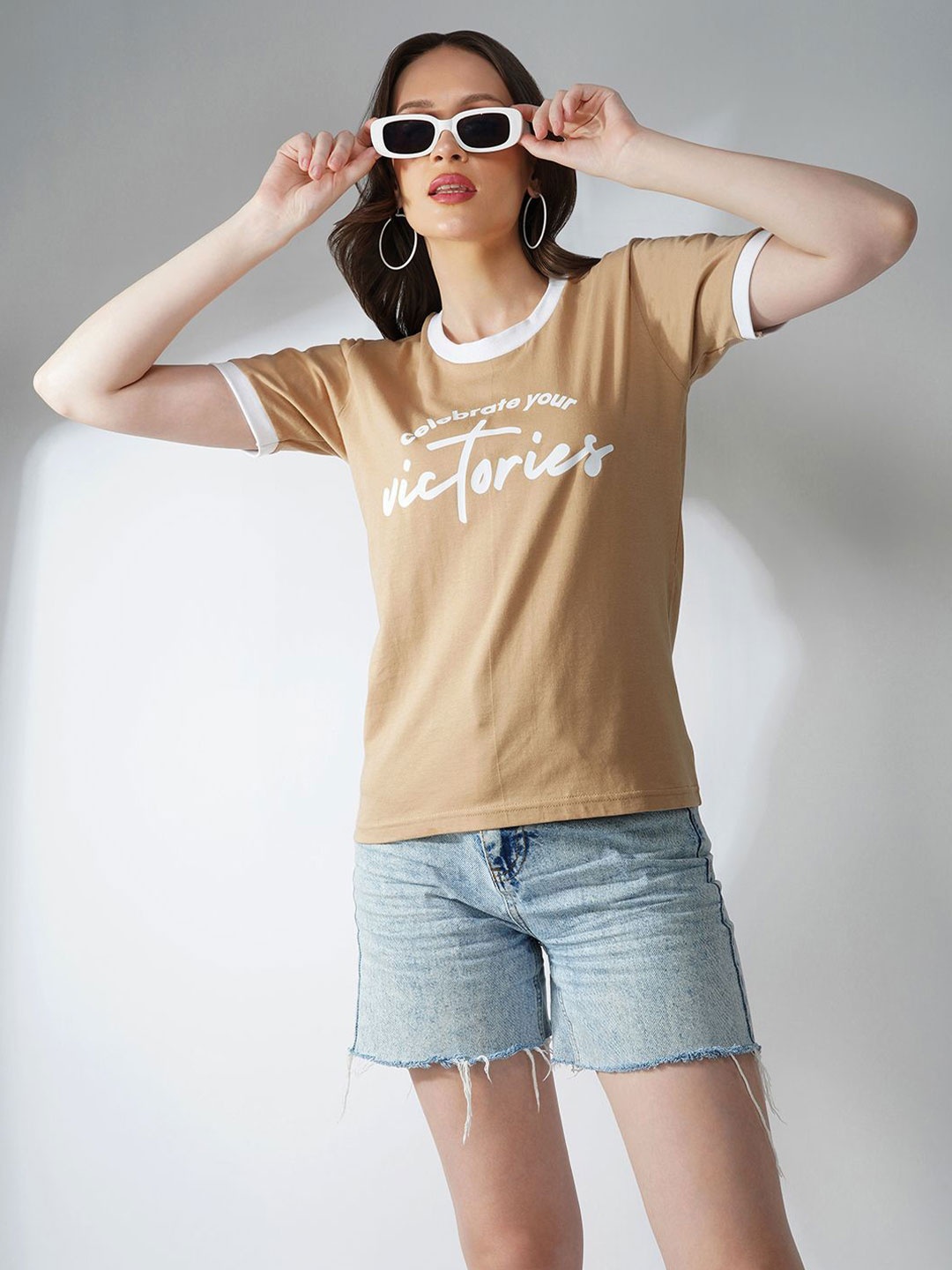 

Lagashi Women Printed T-shirt, Brown