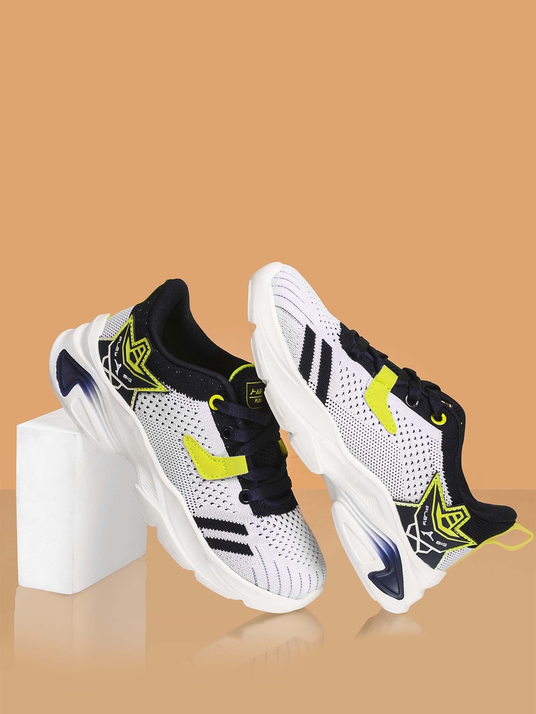 

ABROS Boys Mesh Running Shoes, White