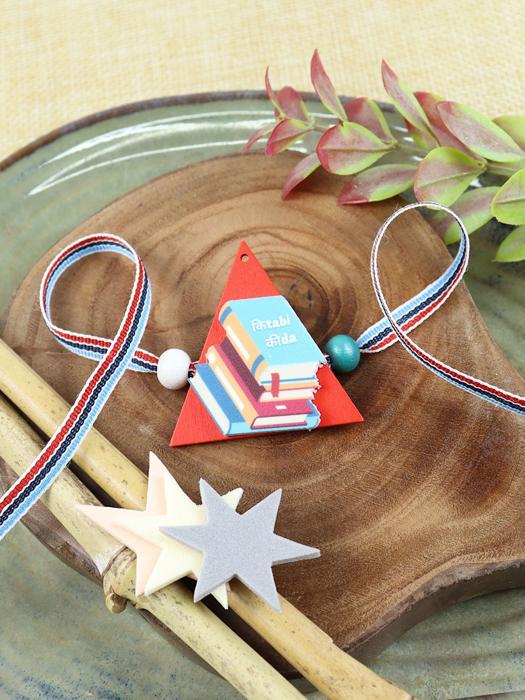 

Asthetika Kitabi Keeda Rakhi With Roli Chawal, Red