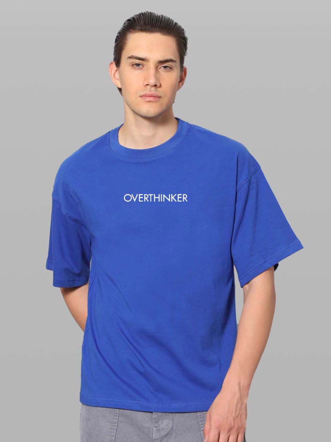 Besick Men Typography T-shirt, Navy blue