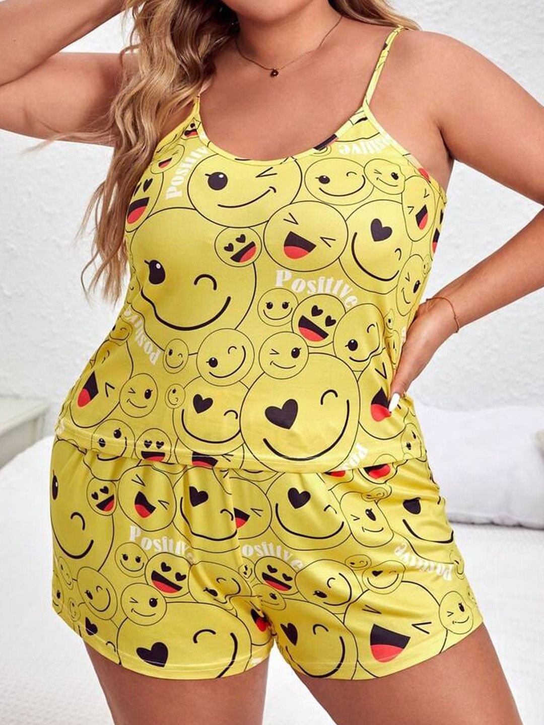 

styledose Printed Night suit, Yellow