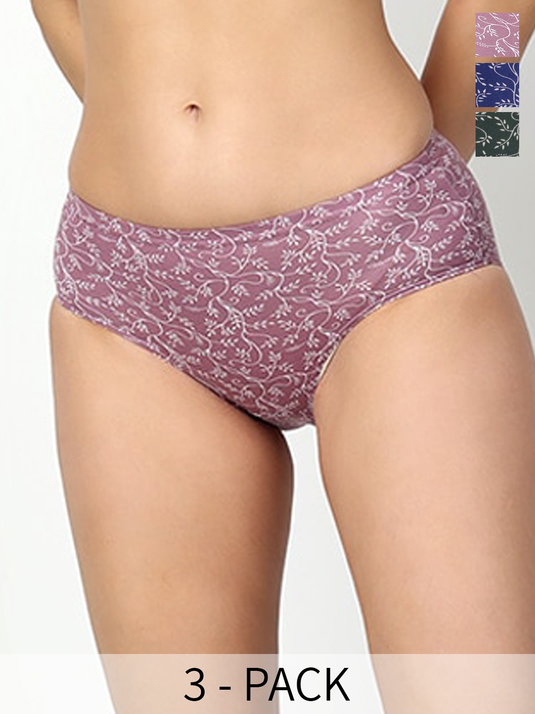 

Floret Pack Of 3 Assorted Cotton Ribbed Briefs