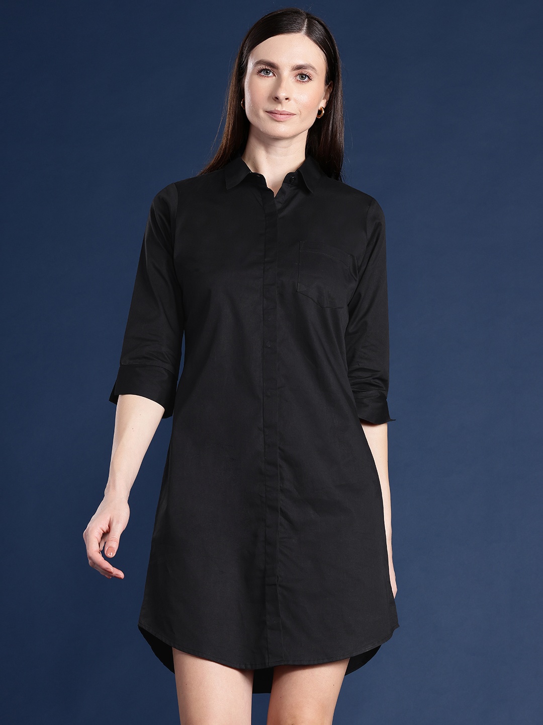 

Hancock Pure Cotton Formal Shirt Dress, Black