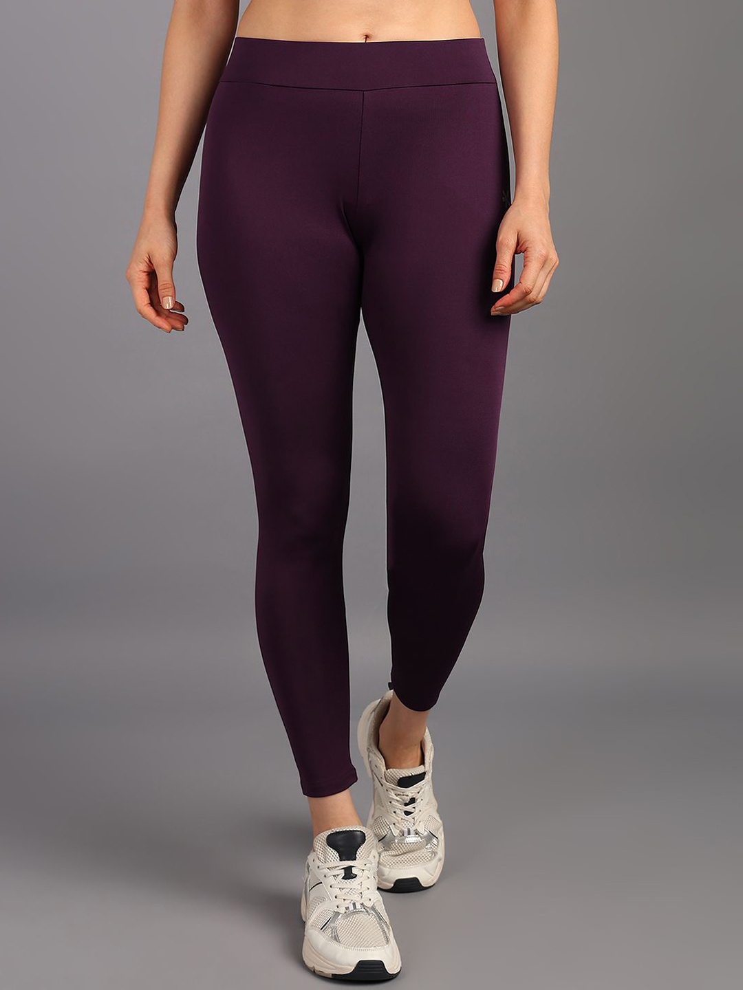 

HRX by Hrithik Roshan Slim-Fit Ankle-Length Gym Tights, Violet