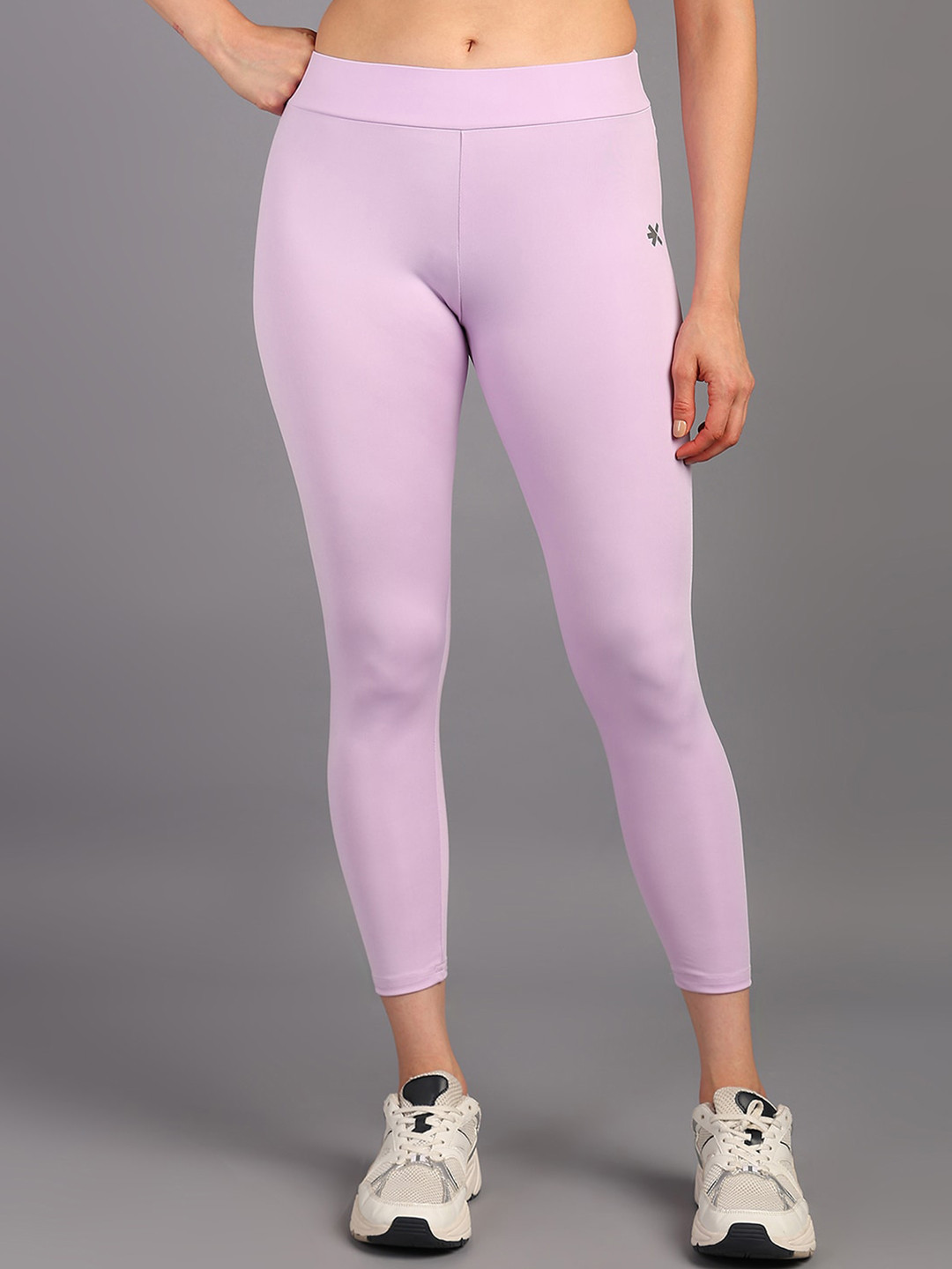 

HRX by Hrithik Roshan Slim-Fit Ankle-Length Gym Tights, Lavender