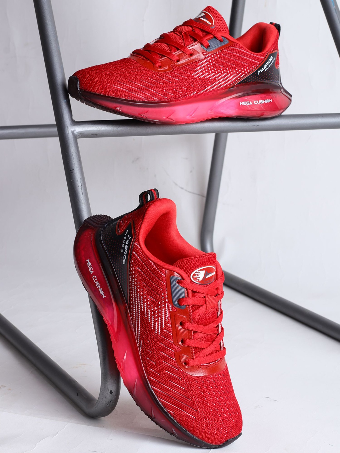 

ABROS Boys Mesh Running Shoes, Red